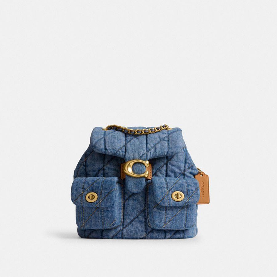 COACH® Tabby With Quilting Women Backpack Blue | FNYV42570