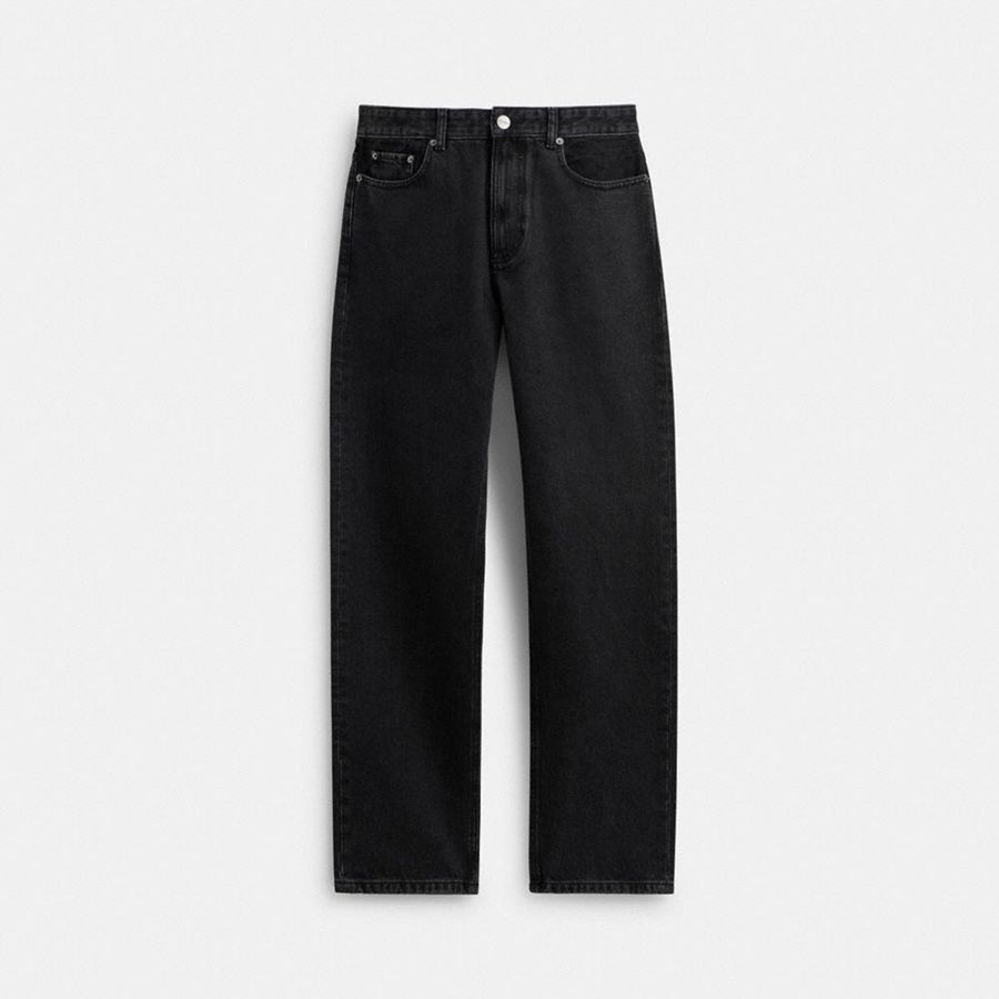 COACH® Taper Jeans In Organic Cotton Men Pants Black | IUZV65174