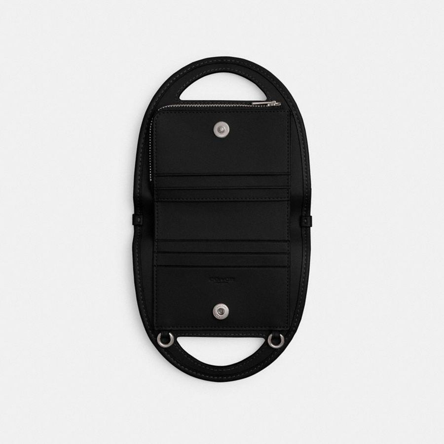 COACH® Top Handle Card Case Women Crossbody Bag Black | XPMB51086