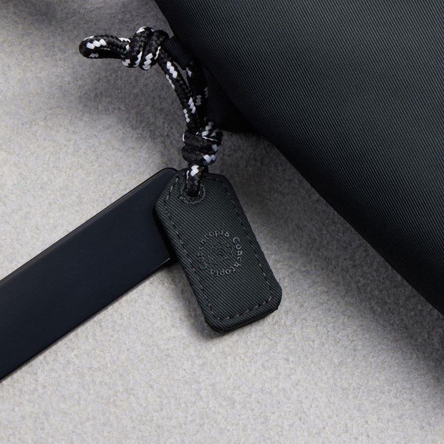 COACH® Topia Loop In Recycled Polyester With Floral Appliqué Women Shoulder Bag Black | NKJL30628