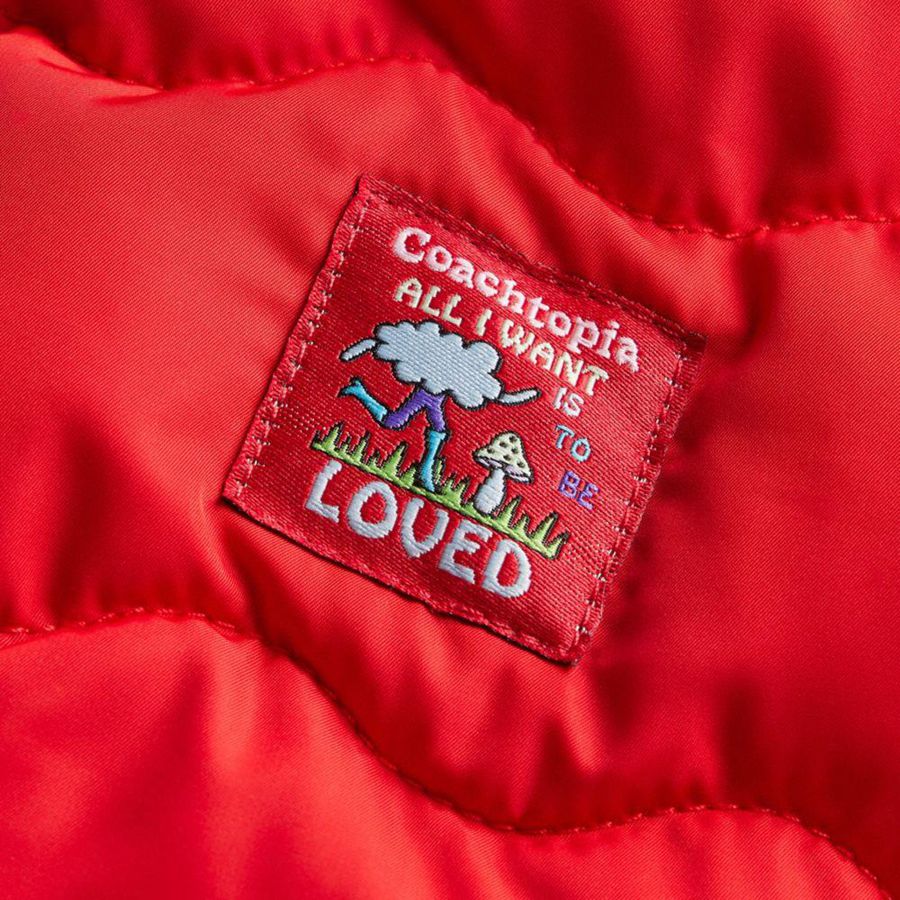 COACH® Topia Loop Mittens Women Gloves Red | WNOZ54362