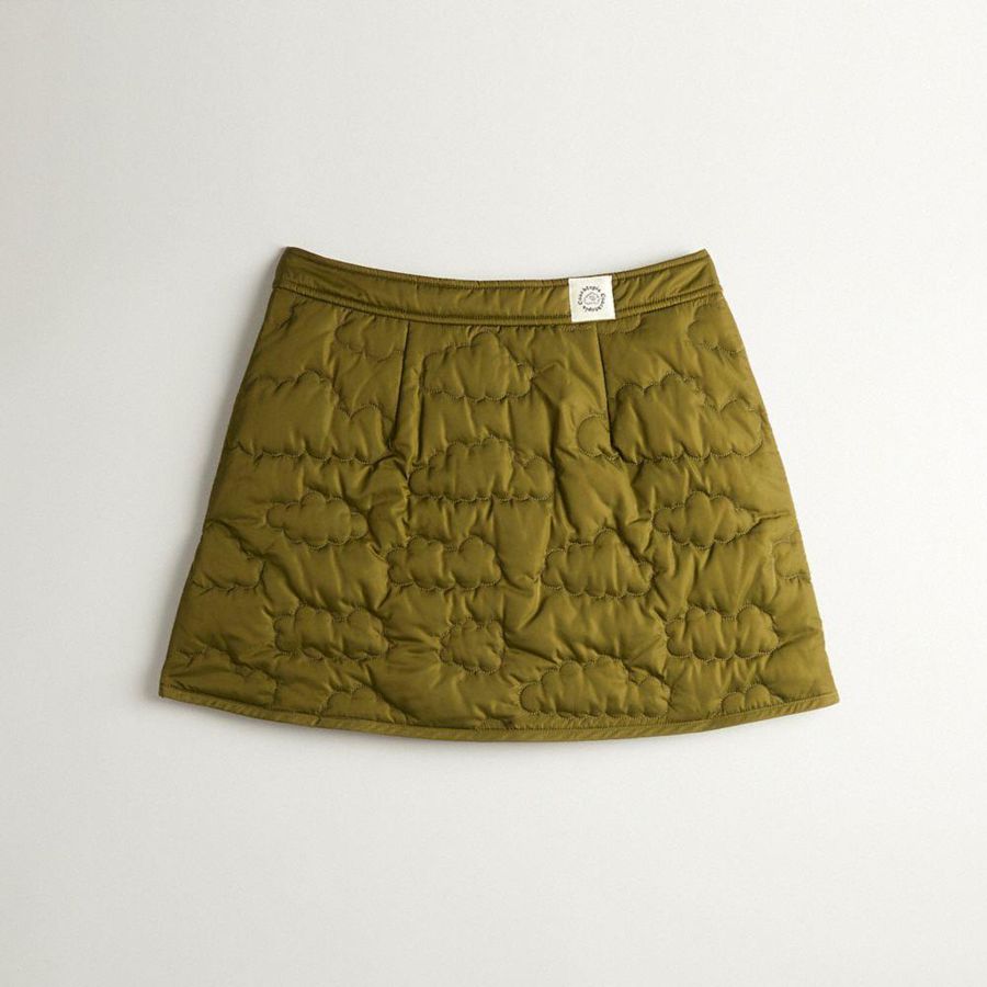 COACH® Topia Loop Quilted Cloud Women Skirt Olive | DMWH20367