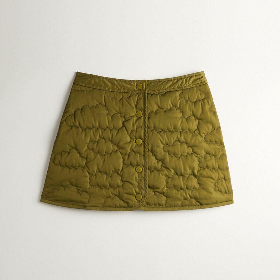 COACH® Topia Loop Quilted Cloud Women Skirt Olive | DMWH20367
