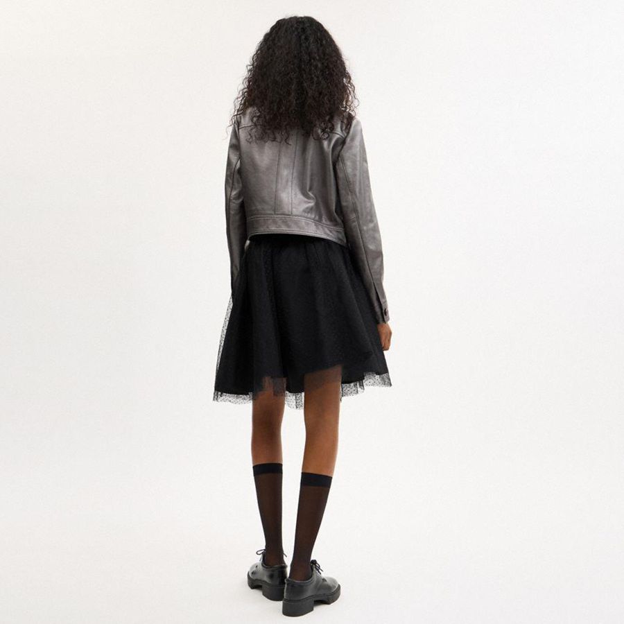 COACH® Tulle Midi Women Skirt Black | KJVU52107
