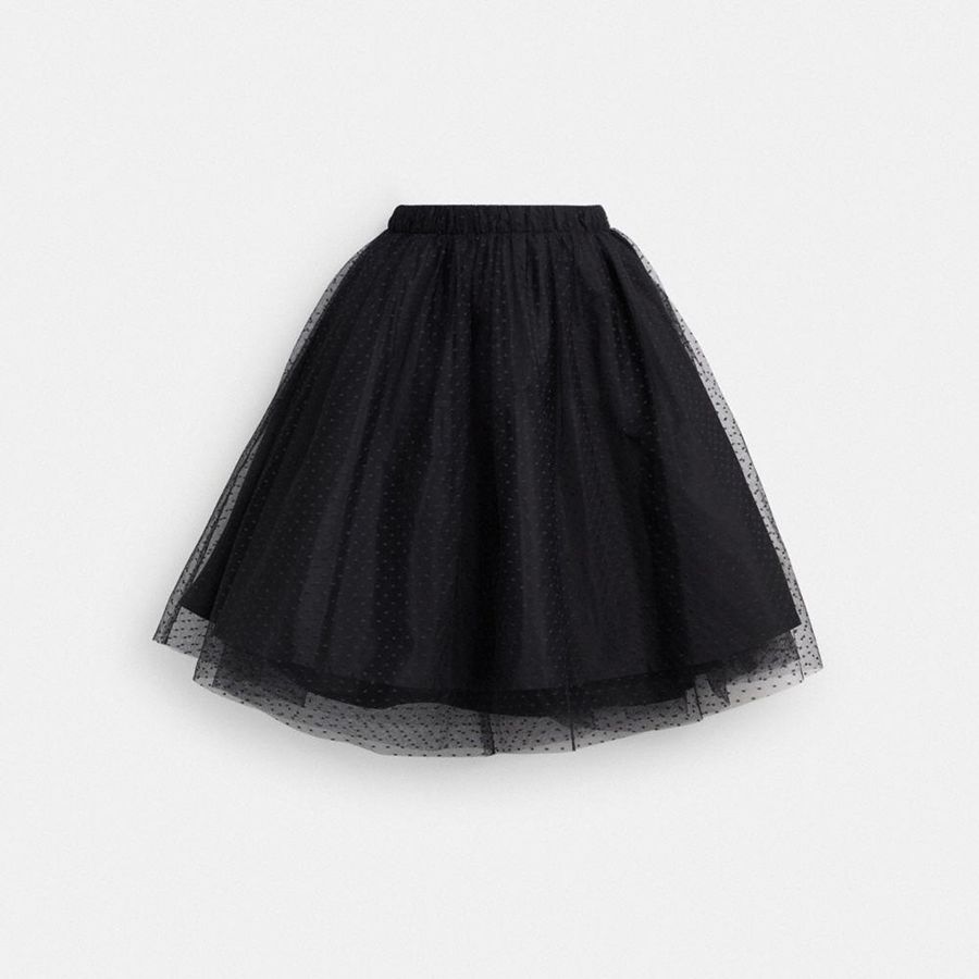 COACH® Tulle Midi Women Skirt Black | KJVU52107
