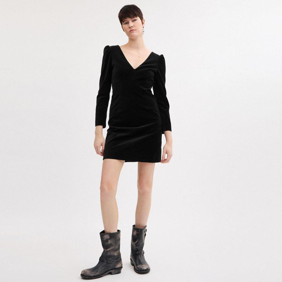COACH® Velvet Women Dress Black | MAUR58362