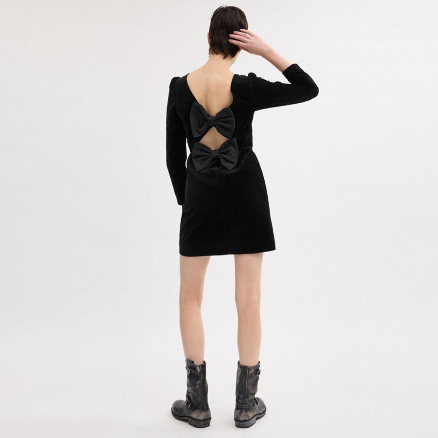 COACH® Velvet Women Dress Black | MAUR58362