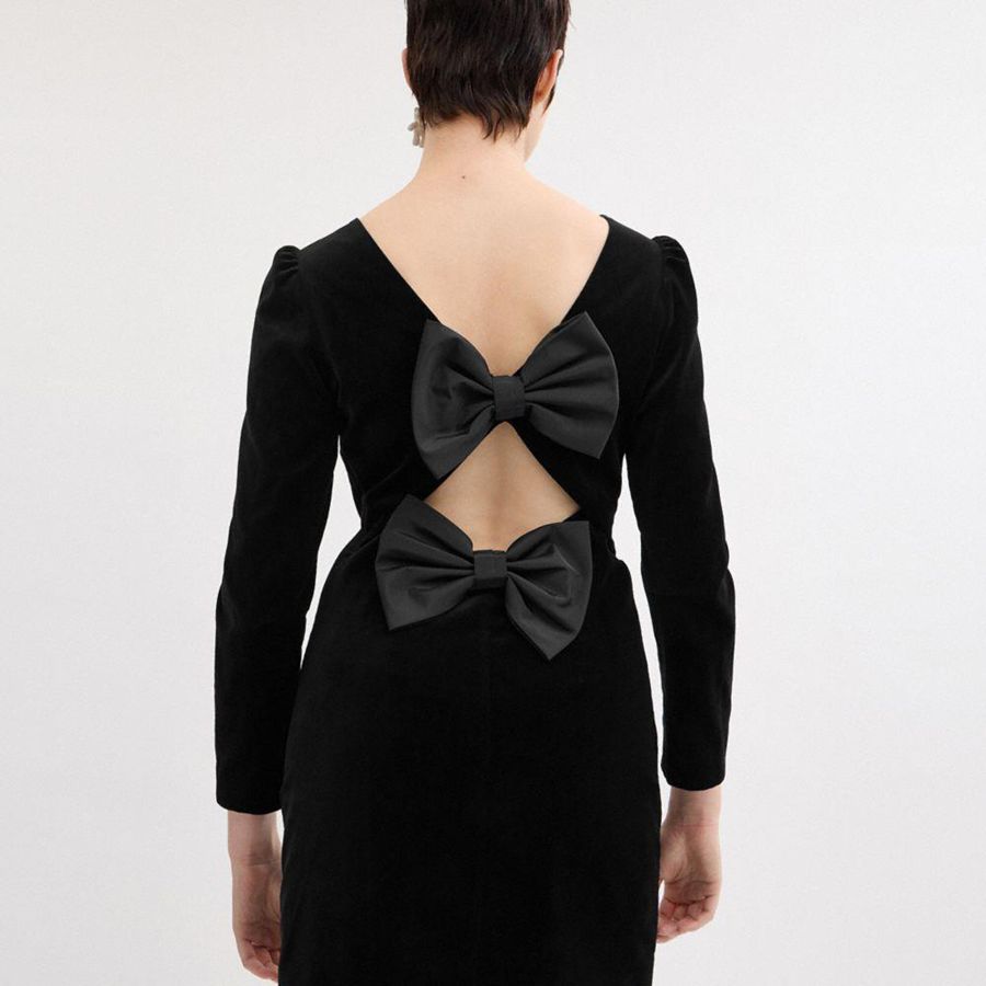 COACH® Velvet Women Dress Black | MAUR58362