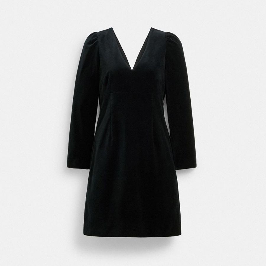 COACH® Velvet Women Dress Black | MAUR58362