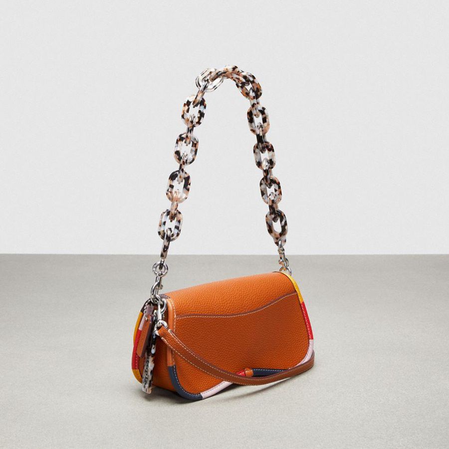 COACH® Wavy Dinky In Coachtopia Leather With Colorful Binding Women Crossbody Bag Brown | QZDI04168