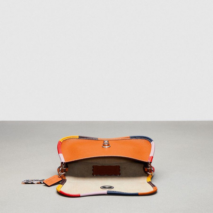 COACH® Wavy Dinky In Coachtopia Leather With Colorful Binding Women Crossbody Bag Brown | QZDI04168