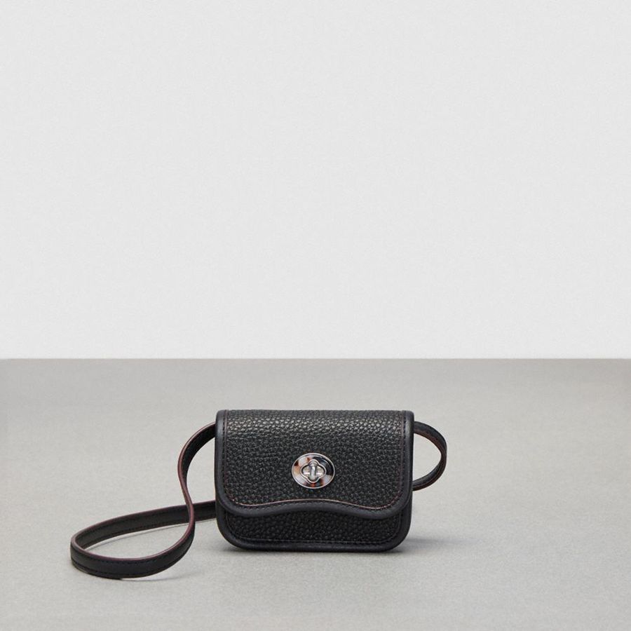 COACH® Wavy In Coachtopia Leather Women Wallet Black | HNBV70942