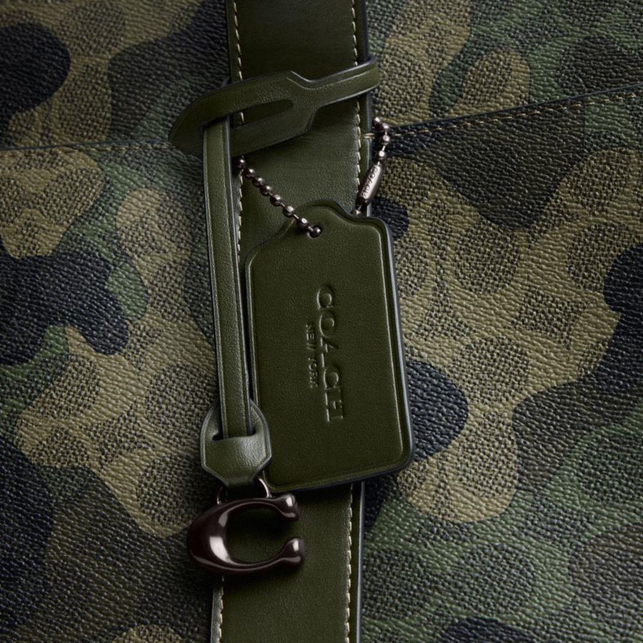 COACH® Wesley In Signature Camo Print Men Tote Bags Green | LQYC86347
