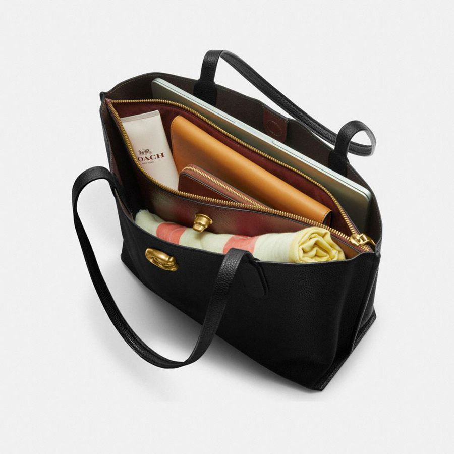 COACH® Willow Women Tote Bags Black | WZRF90318