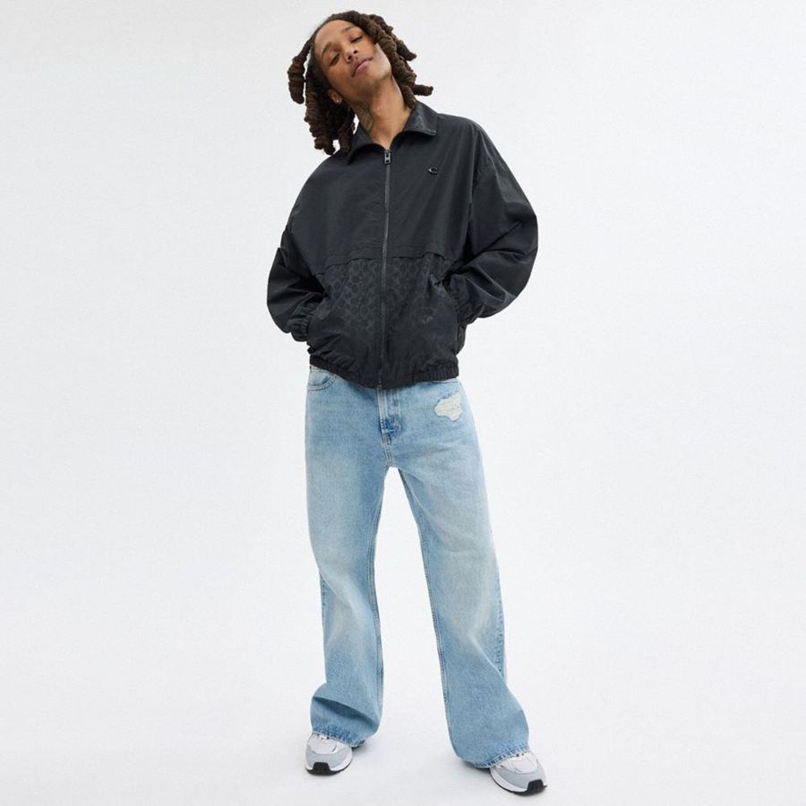 COACH® Windbreaker Men Jacket Black | USCZ41762