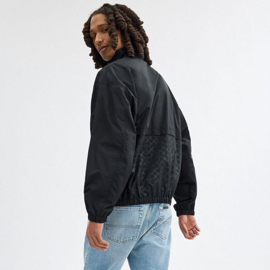 COACH® Windbreaker Men Jacket Black | USCZ41762