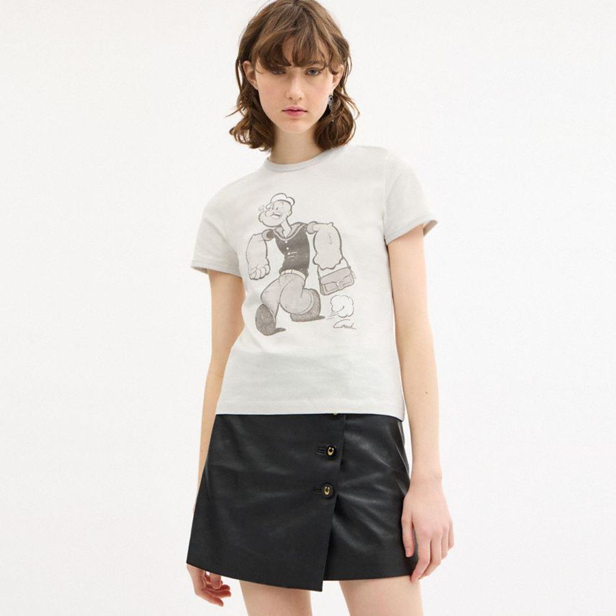 COACH® X Popeye Ringer Women T-Shirt White | AUWK86907