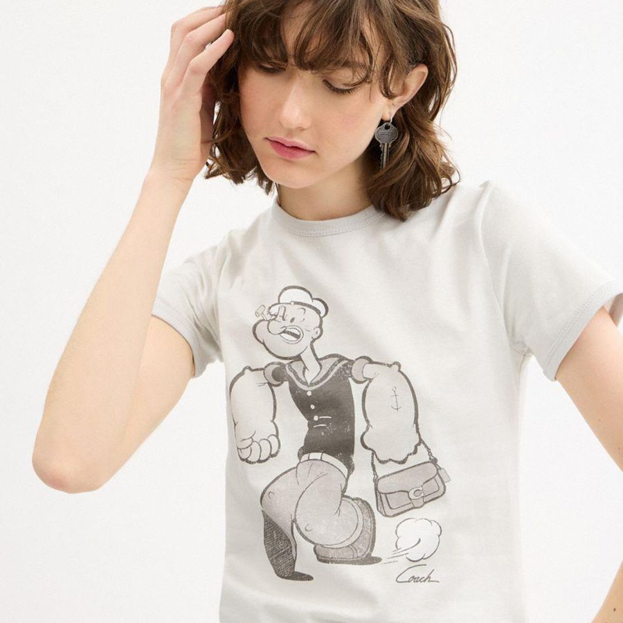 COACH® X Popeye Ringer Women T-Shirt White | AUWK86907