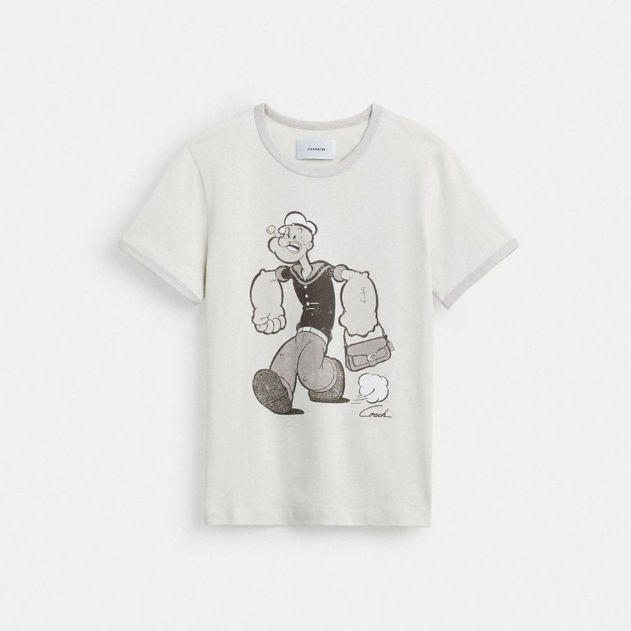 COACH® X Popeye Ringer Women T-Shirt White | AUWK86907