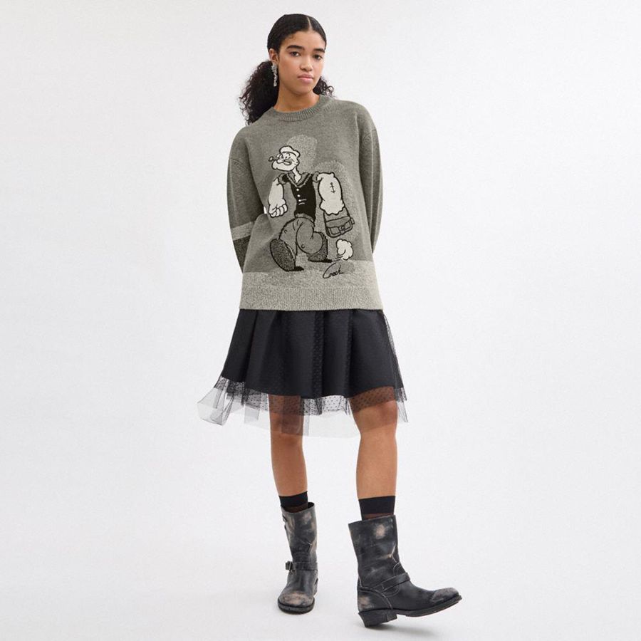 COACH® X Popeye Women Sweater Grey | USND87402