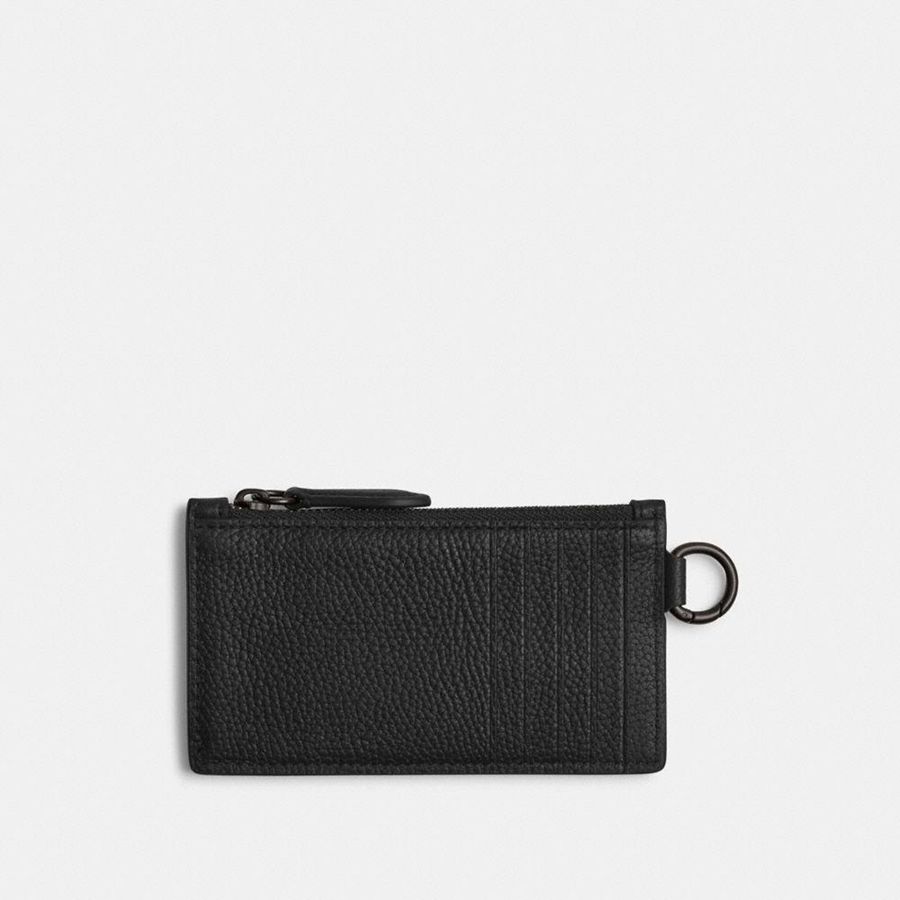 COACH® Zip Card Case With Coach Graphic Men Wallet Black | MLTY01845