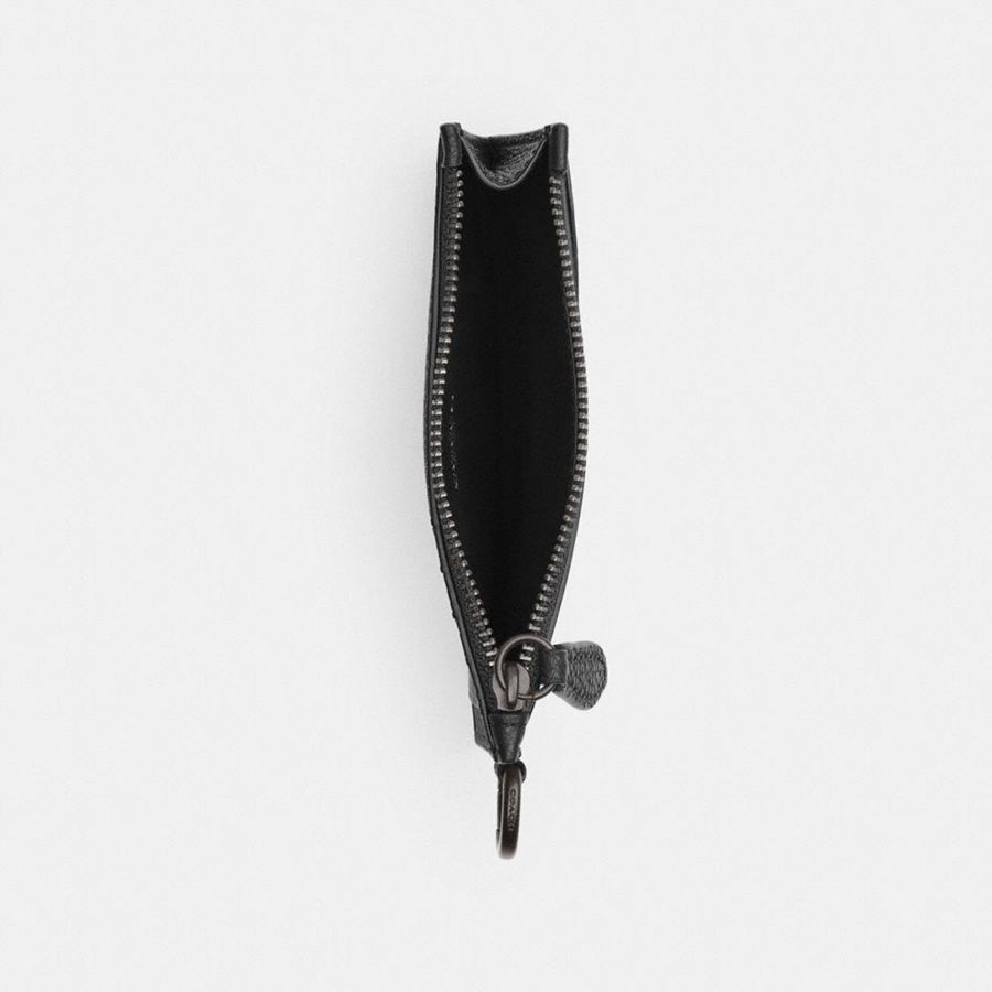 COACH® Zip Card Case With Coach Graphic Men Wallet Black | MLTY01845